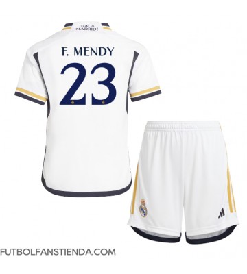 Real Madrid Ferland Mendy #23 Primera Equipación Niños 2023-24 Manga Corta (+ Pantalones cortos)